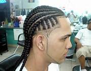 Cornrows hairstyle on male client