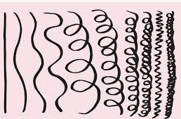 A range of curly hair patterns.