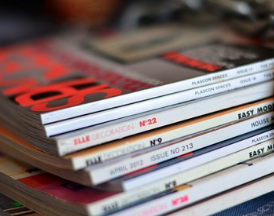 Stack of magazines.